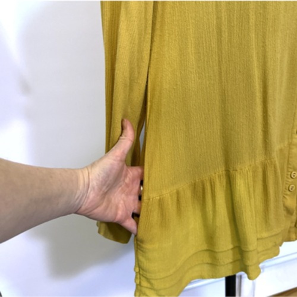 Soft Surroundings Tunic Top Women PM Mustard Yellow Excellent - Picture 5 of 9